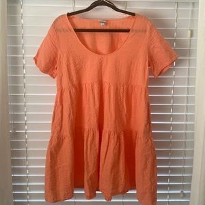 Scoop Neck short sleeve Flounce babydoll Dress Sz. M